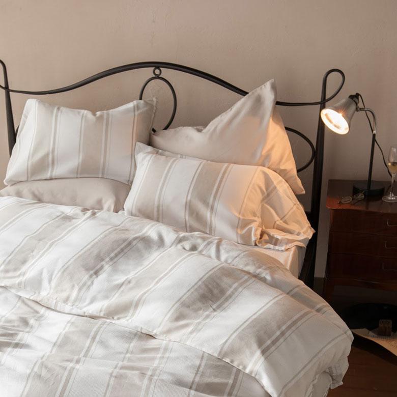 枕カバー ピローケース 綿 合わせ式 43×63 ストライプ ベッドリネン 枕ケース 綿100% コットン ストライプ ライン 縞模様 シンプル ワッフル織 ハニカム 90326 | ブランド登録なし | 04