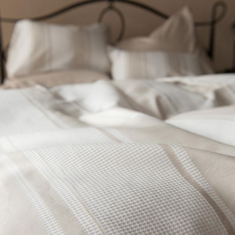 掛け布団カバー コンフォーターカバー シングル 150×210cm 裾ボタン ストライプ ベッドリネン 綿100% 縞模様 シンプル ワッフル織 ハニカム 織柄 90328 | ブランド登録なし | 06