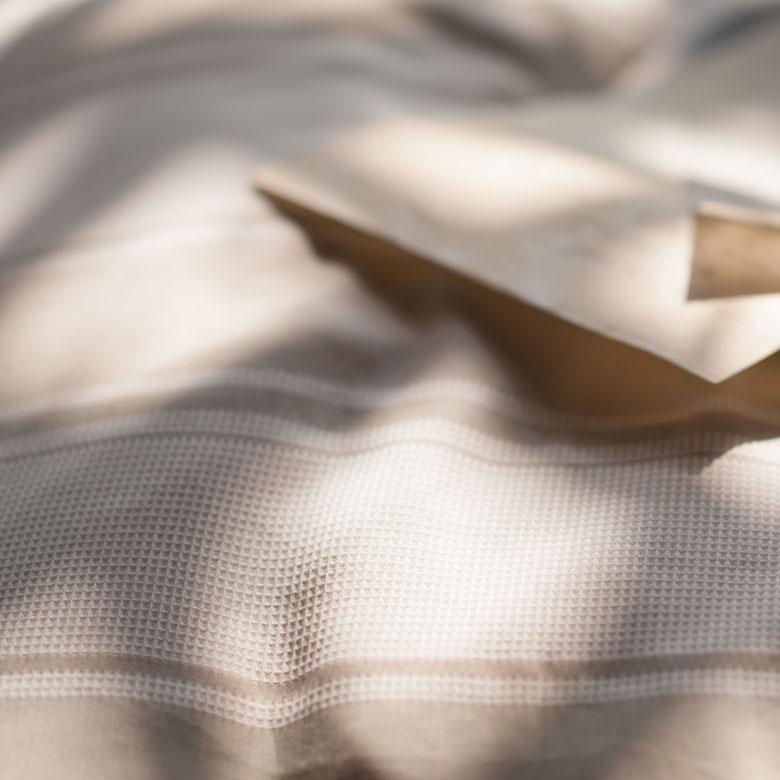 掛け布団カバー コンフォーターカバー ダブル 190×210cm 裾ボタン ストライプ ベッドリネン 綿100% コットン 縞模様 シンプル ワッフル織 ハニカム 織柄 90329 | ブランド登録なし | 05