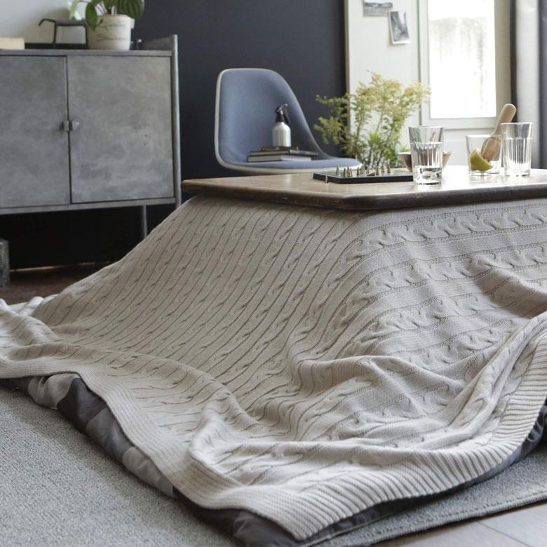 マルチカバー ケーブルニット アクリル 正方形 190×190cm ブランケット ブランケット 大判 大きめ ニット 縄編み ウォッシャブル素材 Fab the Home 90330 | ブランド登録なし | 11