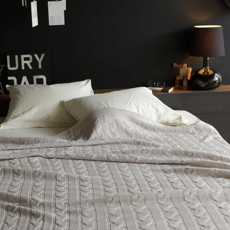 マルチカバー ケーブルニット アクリル 長方形 190×240cm ブランケット ブランケット 大判 大きめ ニット 縄編み ウォッシャブル素材 Fab the Home 90331 | ブランド登録なし | 08