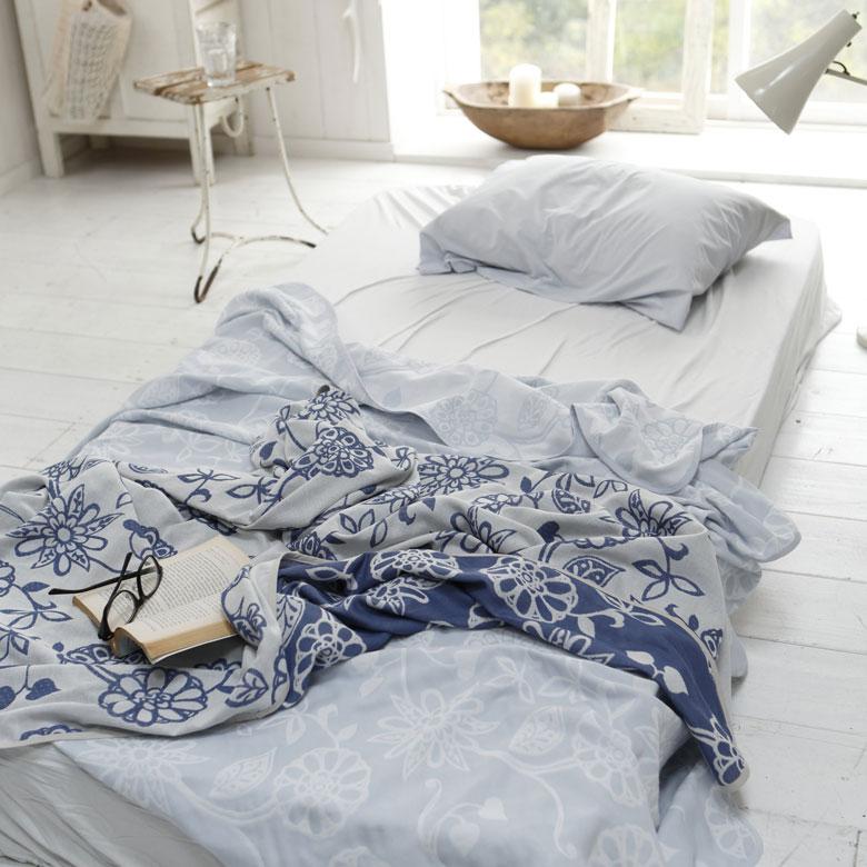 マルチカバー ガーゼケット 綿 140×200cm リバーシブル ブランケット 肌掛け コットン 綿100% ジャガード織 二重織 2重ガーゼ ボタニカル 90332 | ブランド登録なし | 11