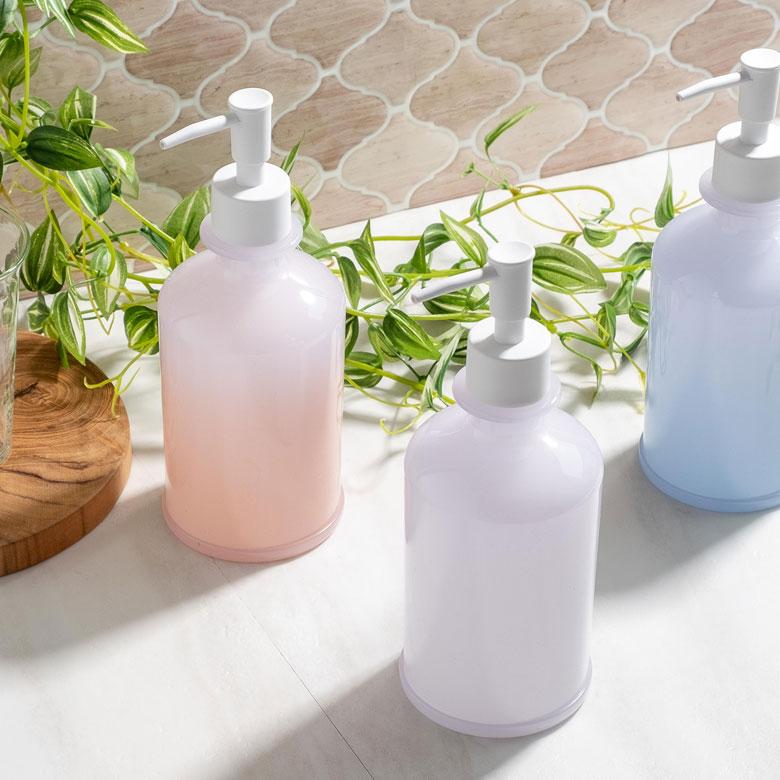 ディスペンサー ソープディスペンサー 480ml プラスチック グラデーション ソープボトル バスアイテム 浴室 洗面 キッチン 水回り 90333 | ブランド登録なし | 20