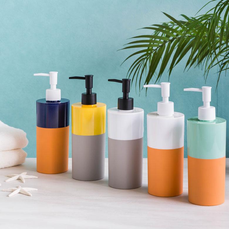 ディスペンサー ソープディスペンサー 500ml プラスチック バイカラー