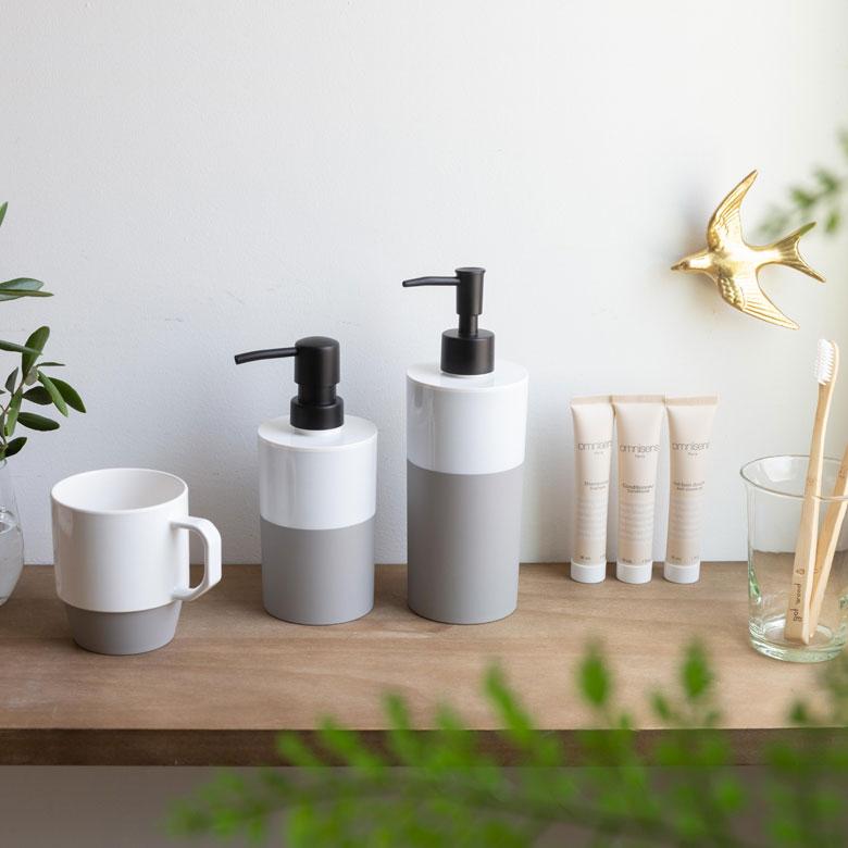 ディスペンサー ソープディスペンサー  泡タイプ 360ml ポンプ式 プラスチック バイカラー ソープボトル バスアイテム 浴室 洗面 90335 | ブランド登録なし | 19