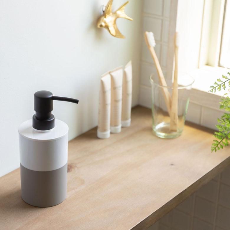 ディスペンサー ソープディスペンサー  泡タイプ 360ml ポンプ式 プラスチック バイカラー ソープボトル バスアイテム 浴室 洗面 90335 | ブランド登録なし | 09