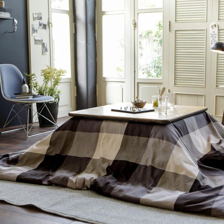 こたつカバー こたつ布団カバー こたつ布団 正方形 約200×200cm 市松模様 洗える おしゃれ 掛け布団 北欧 かわいい カジュアル モダン 90339 | ブランド登録なし | 02