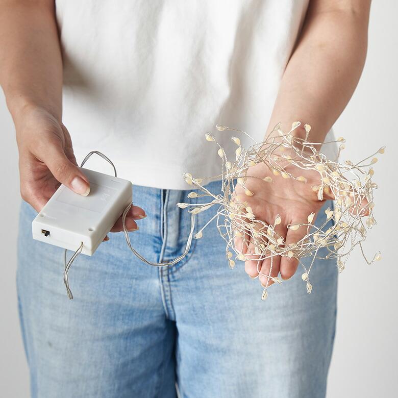 LED ストリングライト クリスマス 電飾 150cm コッパー シルバー インテリア 北欧 雑貨 照明 90346 | ブランド登録なし | 18