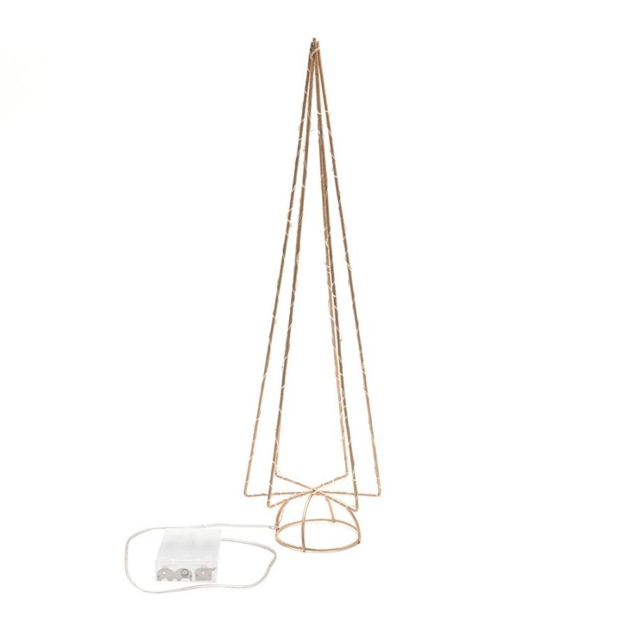クリスマスツリー ワイヤーアート ツリー形 LED ゴールド 高さ44cm