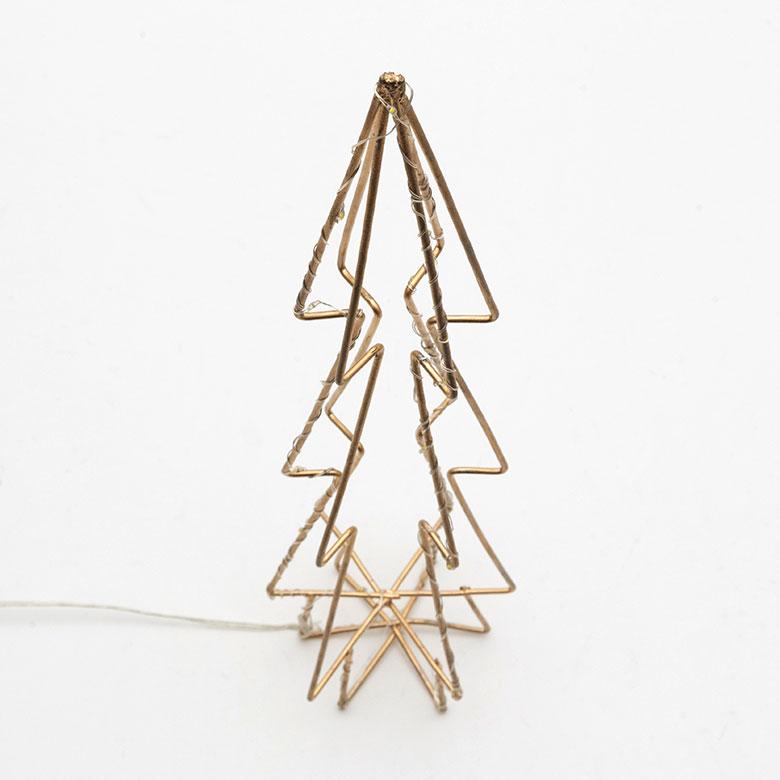 クリスマスツリー ワイヤーアート ツリー形 LED ゴールド 高さ44cm クリスマス 置物 電飾 オブジェ 北欧 雑貨 90350 | ブランド登録なし | 12
