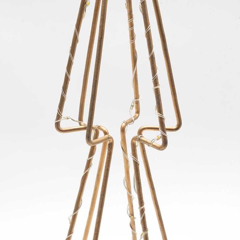 クリスマスツリー ワイヤーアート ツリー形 LED ゴールド 高さ44cm クリスマス 置物 電飾 オブジェ 北欧 雑貨 90350 | ブランド登録なし | 15