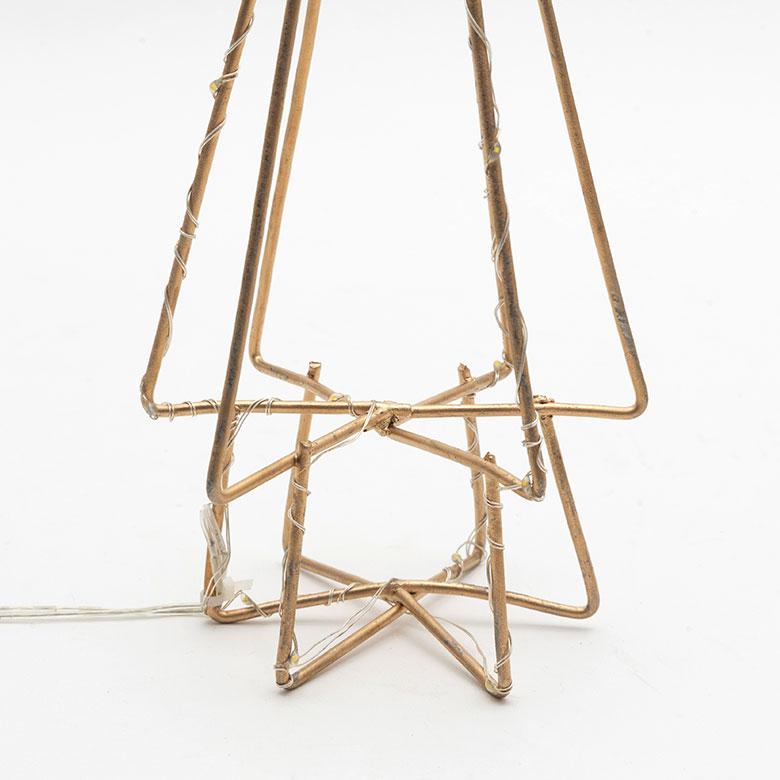 クリスマスツリー ワイヤーアート ツリー形 LED ゴールド 高さ44cm クリスマス 置物 電飾 オブジェ 北欧 雑貨 90350 | ブランド登録なし | 16