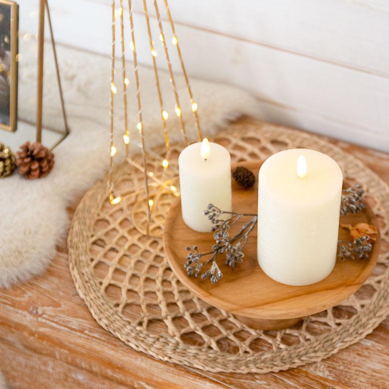 キャンドル型LEDライト ロウ デコレーション クリスマス 置物 電飾 卓上 蝋 ろう オブジェ オフホワイト おしゃれ かわいい イルミネーション インテリア 90351 |  | 11