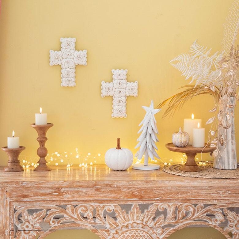 クリスマスイルミネーション台付きキャンドル置物　。 キャンドル型LEDライト ロウ デコレーション クリスマス 置物 電