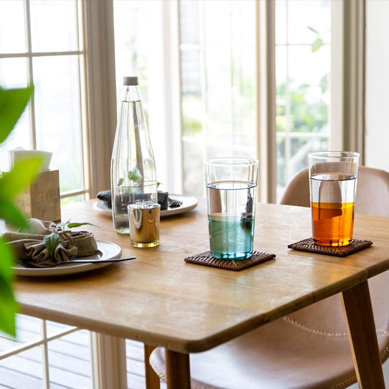 グラス タンブラー ガラス 500ml ツートーン コップ ガラスコップ 耐熱ガラス 色ガラス アンバー 琥珀色 ブルーグリーン バイカラー 軽い 90354 | ブランド登録なし | 12