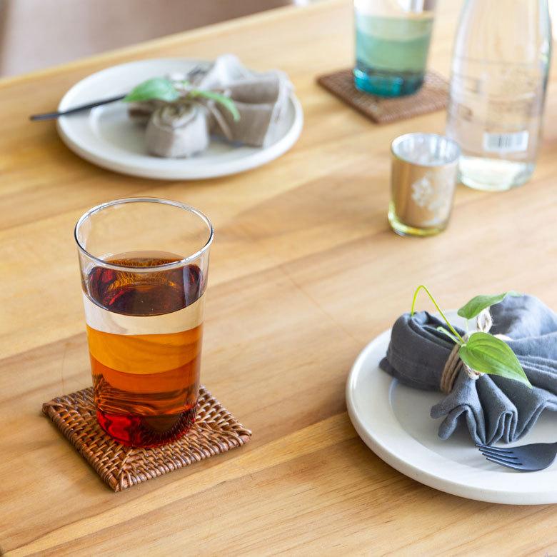 グラス タンブラー ガラス 500ml ツートーン コップ ガラスコップ 耐熱ガラス 色ガラス アンバー 琥珀色 ブルーグリーン バイカラー 軽い 90354 | ブランド登録なし | 13