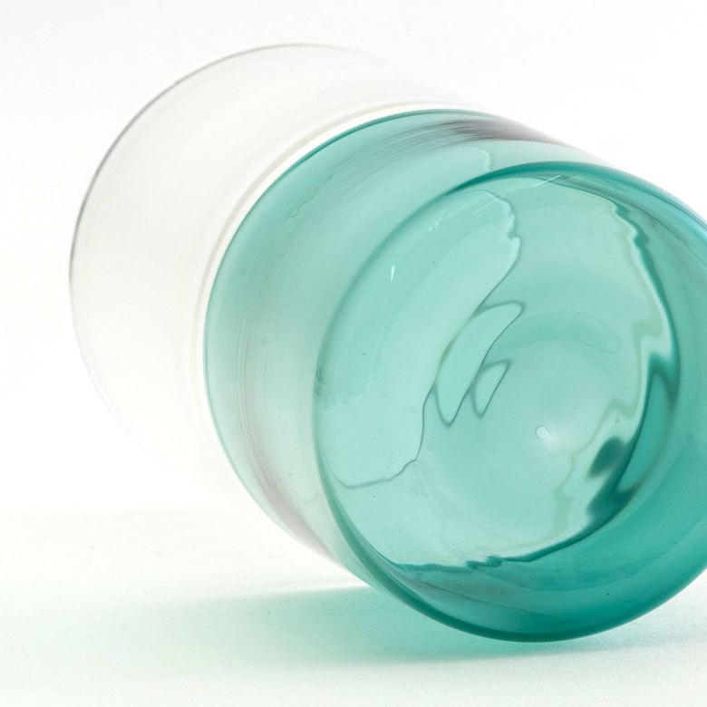 グラス タンブラー ガラス 500ml ツートーン コップ ガラスコップ 耐熱ガラス 色ガラス アンバー 琥珀色 ブルーグリーン バイカラー 軽い 90354 | ブランド登録なし | 08