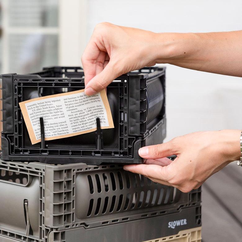 コンテナ ボックス 折り畳み 5L カゴ スタッキング フォールディング アウトドア タグクリップ おしゃれ 黒 アイボリー カーキ コンパクト 収納 小物入れ 90367 | ブランド登録なし | 19