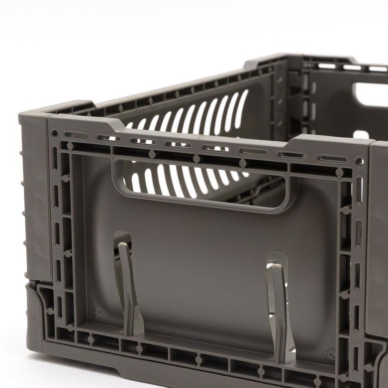 コンテナ ボックス 折り畳み 5L カゴ スタッキング フォールディング アウトドア タグクリップ おしゃれ 黒 アイボリー カーキ コンパクト 収納 小物入れ 90367 | ブランド登録なし | 06