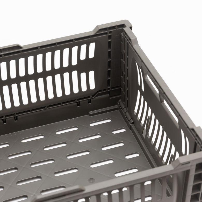 コンテナ ボックス 折り畳み 17L カゴ スタッキング フォールディング アウトドア タグクリップ おしゃれ 黒 アイボリー カーキ コンパクト 収納 小物入れ 90368 | ブランド登録なし | 05