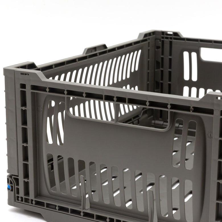 コンテナ ボックス 折り畳み 17L カゴ スタッキング フォールディング アウトドア タグクリップ おしゃれ 黒 アイボリー カーキ コンパクト 収納 小物入れ 90368 | ブランド登録なし | 06