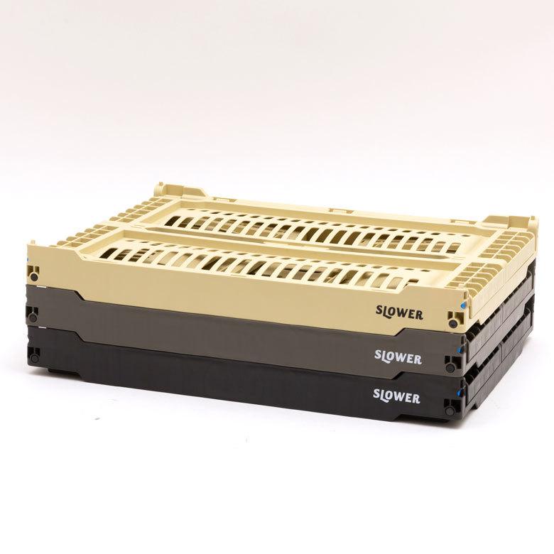 コンテナ ボックス 折り畳み 17L カゴ スタッキング フォールディング アウトドア タグクリップ おしゃれ 黒 アイボリー カーキ コンパクト 収納 小物入れ 90368 | ブランド登録なし | 09