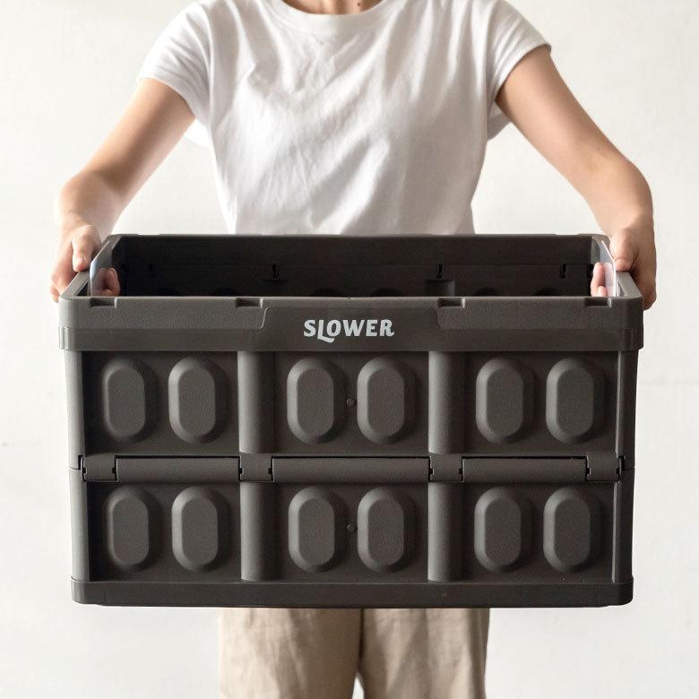 コンテナ ボックス 折り畳み 45L カゴ スタッキング フォールディング アウトドア 大容量 おしゃれ 黒 アイボリー カーキ コンパクト 収納 トランク 90369 | ブランド登録なし | 10