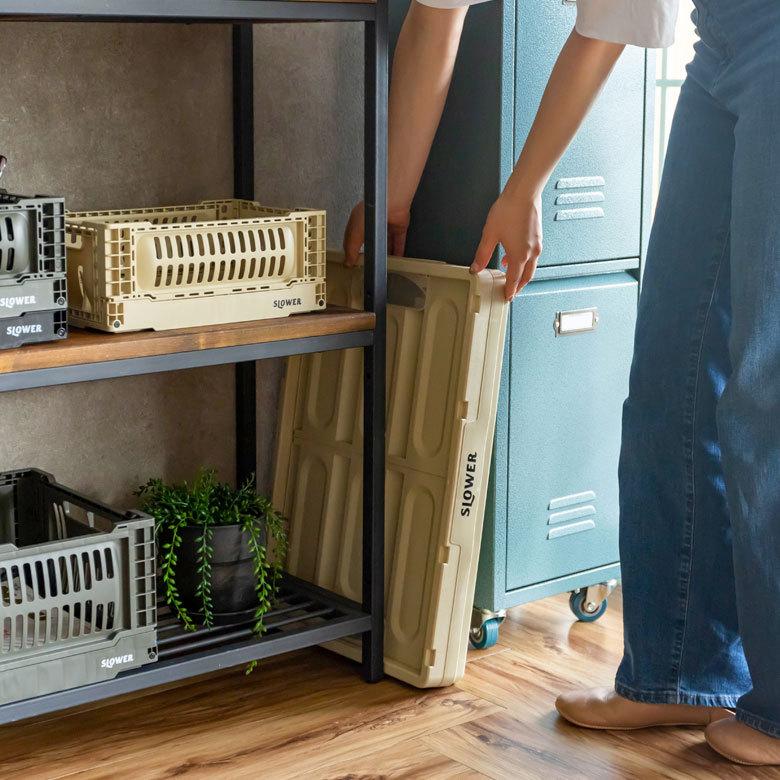 コンテナ ボックス 折り畳み 45L カゴ スタッキング フォールディング アウトドア 大容量 おしゃれ 黒 アイボリー カーキ コンパクト 収納 トランク 90369 | ブランド登録なし | 12