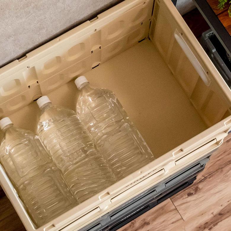 コンテナ ボックス 折り畳み 45L カゴ スタッキング フォールディング アウトドア 大容量 おしゃれ 黒 アイボリー カーキ コンパクト 収納 トランク 90369 | ブランド登録なし | 19