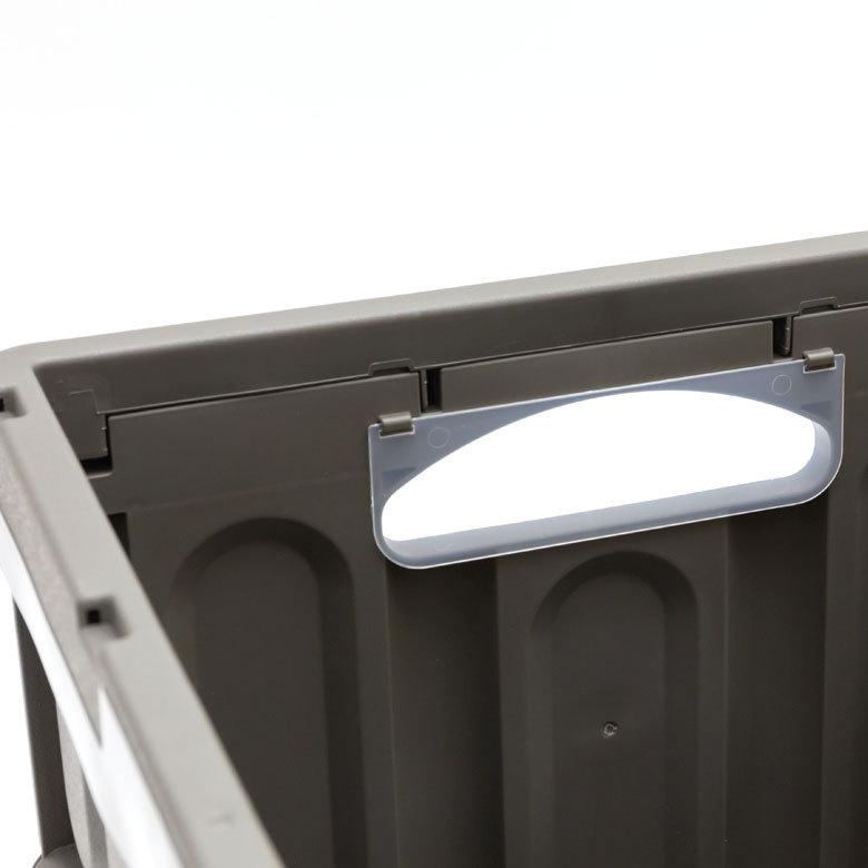 コンテナ ボックス 折り畳み 45L カゴ スタッキング フォールディング アウトドア 大容量 おしゃれ 黒 アイボリー カーキ コンパクト 収納 トランク 90369 | ブランド登録なし | 06