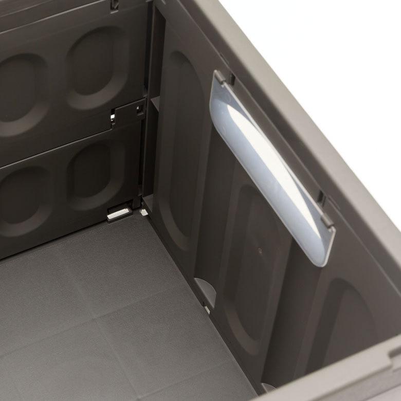 コンテナ ボックス 折り畳み 45L カゴ スタッキング フォールディング アウトドア 大容量 おしゃれ 黒 アイボリー カーキ コンパクト 収納 トランク 90369 | ブランド登録なし | 07