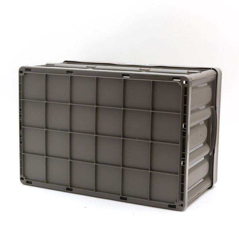 コンテナ ボックス 折り畳み 45L カゴ スタッキング フォールディング アウトドア 大容量 おしゃれ 黒 アイボリー カーキ コンパクト 収納 トランク 90369 | ブランド登録なし | 08