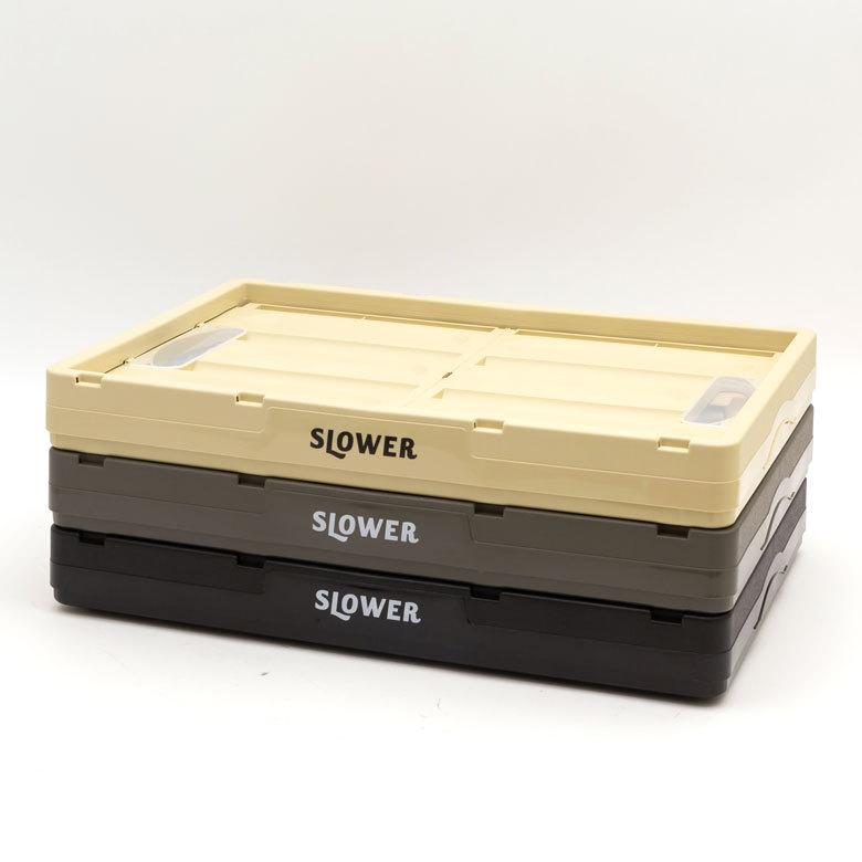 コンテナ ボックス 折り畳み 45L カゴ スタッキング フォールディング アウトドア 大容量 おしゃれ 黒 アイボリー カーキ コンパクト 収納 トランク 90369 | ブランド登録なし | 09