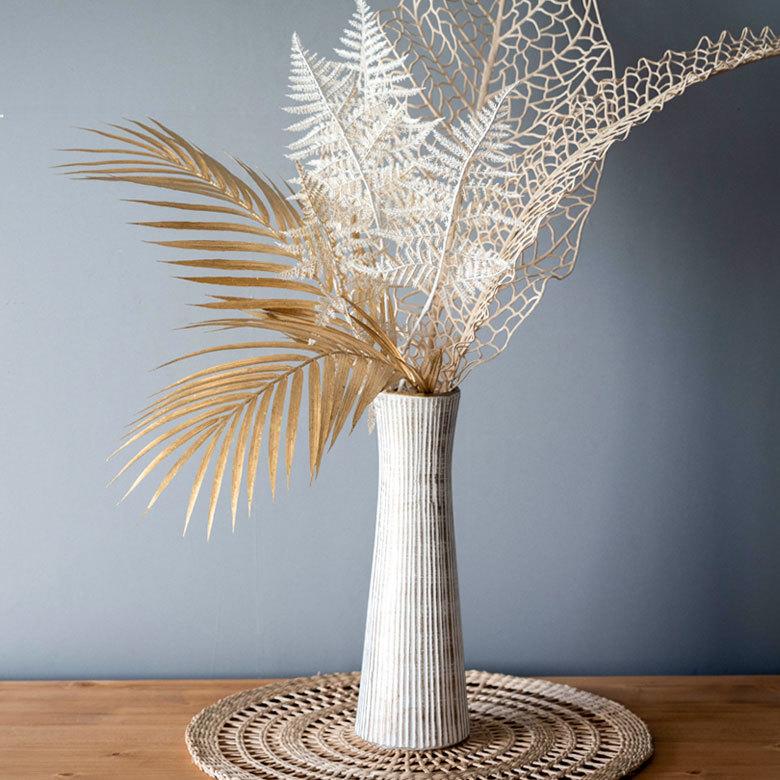 MARKS　ゴールド&シルバー色葉のメタリック仕上げの装飾品　未使用　早い者勝ち パームリーフ フェイクグリーン ゴールド シルバー 52cm 2本セット