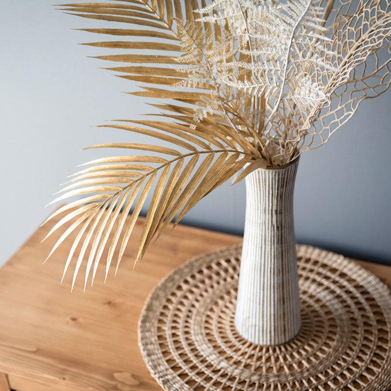 パームリーフ フェイクグリーン ゴールド シルバー 52cm 2本セット 観葉植物 インテリア おしゃれ 90373 | ブランド登録なし | 04