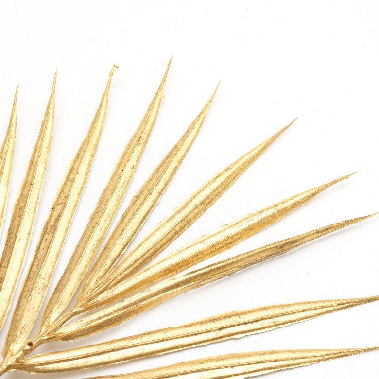 パームリーフ フェイクグリーン ゴールド シルバー 52cm 2本セット 観葉植物 インテリア おしゃれ 90373 | ブランド登録なし | 08