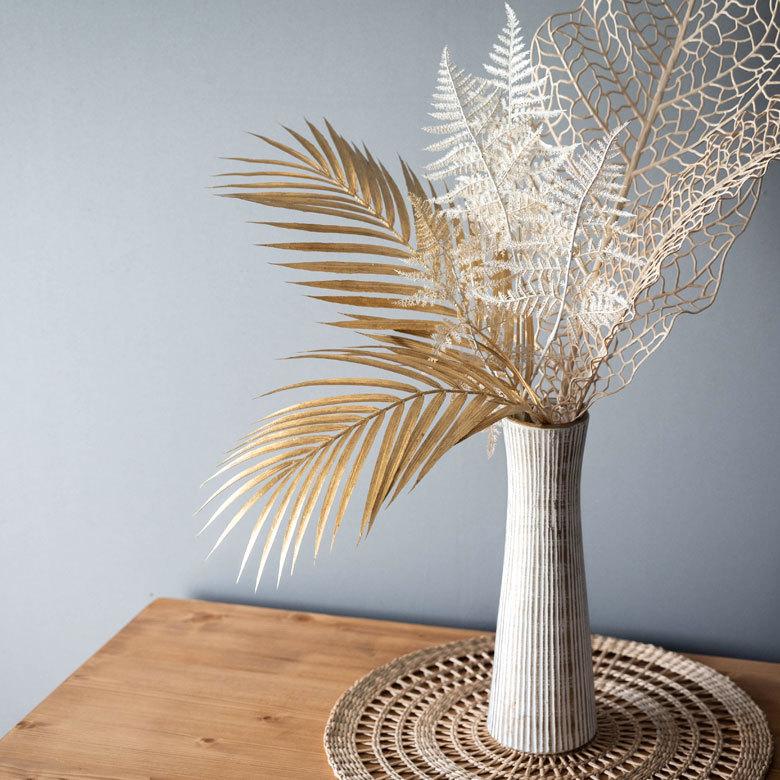 パームリーフ フェイクグリーン ゴールド シルバー 52cm 2本セット 観葉植物 インテリア おしゃれ 90373 | ブランド登録なし | 11