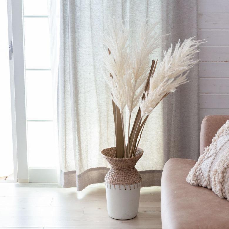 造花小道具 リーフ フェイクグリーン パンパス ホワイト 約118cm 観葉植物