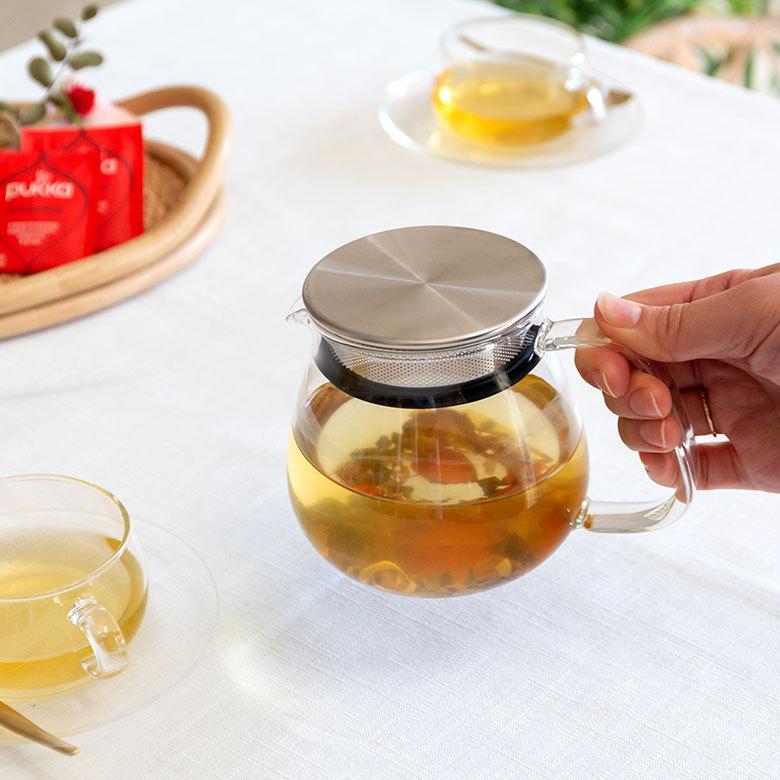 ティーポット 460ml 耐熱ガラス ガラス茶器 ガラスポット 電子レンジ可 食洗機可 茶こし付き 紅茶ポット キッチン用品 90384 | ブランド登録なし | 16