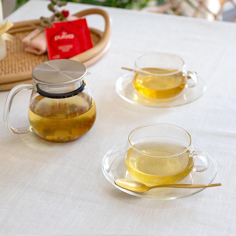 ティーカップ＆ソーサー 230ml 耐熱ガラス クリア 電子レンジ可 食洗機可 シンプル カフェ かわいい キッチン用品 90385 | ブランド登録なし | 11