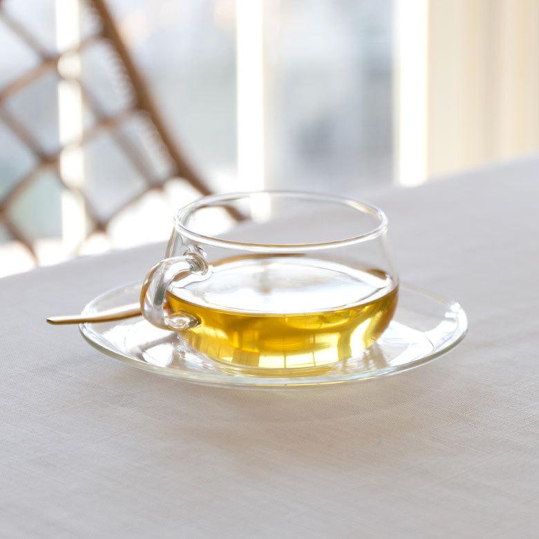 ティーカップ＆ソーサー 230ml 耐熱ガラス クリア 電子レンジ可 食洗機可 シンプル カフェ かわいい キッチン用品 90385 | ブランド登録なし | 12