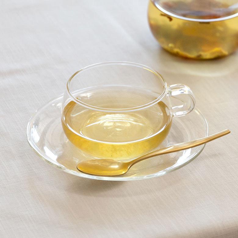 ティーカップ＆ソーサー 230ml 耐熱ガラス クリア 電子レンジ可 食洗機可 シンプル カフェ かわいい キッチン用品 90385 | ブランド登録なし | 19