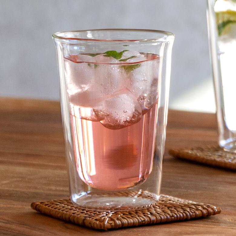 グラス カクテルグラス ダブルウォール 耐熱ガラス 290ml 2層構造 クリア電子レンジ可 食洗機可 タンブラー おしゃれ シンプル 90387 | ブランド登録なし