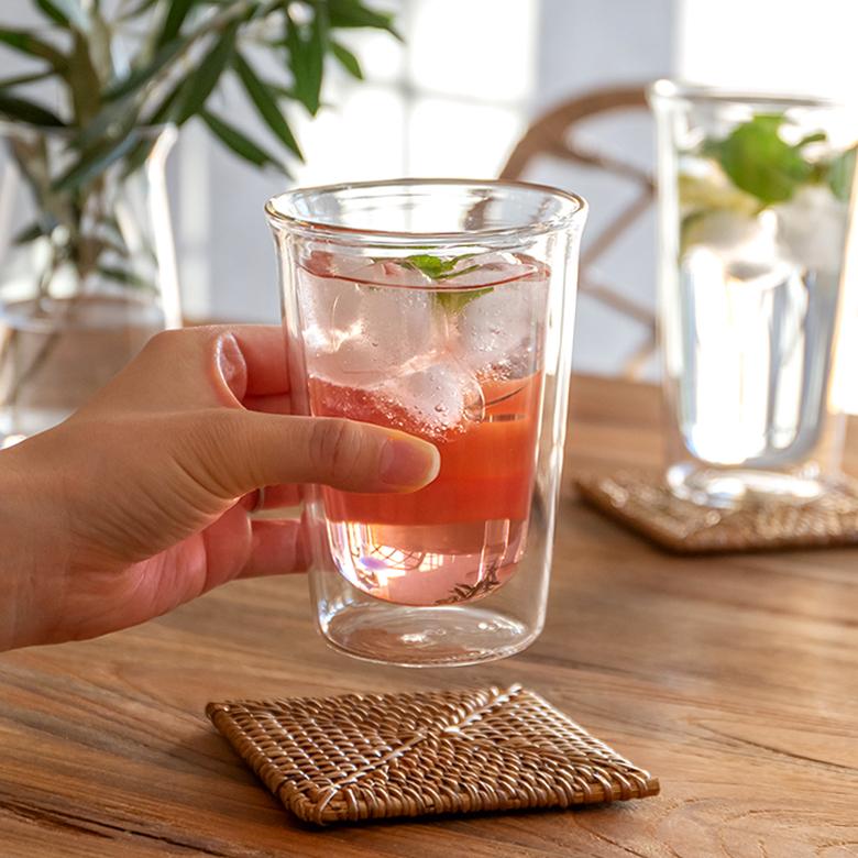 グラス カクテルグラス ダブルウォール 耐熱ガラス 290ml 2層構造 クリア電子レンジ可 食洗機可 タンブラー おしゃれ シンプル 90387 | ブランド登録なし | 01