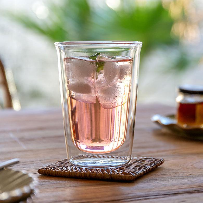 グラス カクテルグラス ダブルウォール 耐熱ガラス 290ml 2層構造 クリア電子レンジ可 食洗機可 タンブラー おしゃれ シンプル 90387 | ブランド登録なし | 18