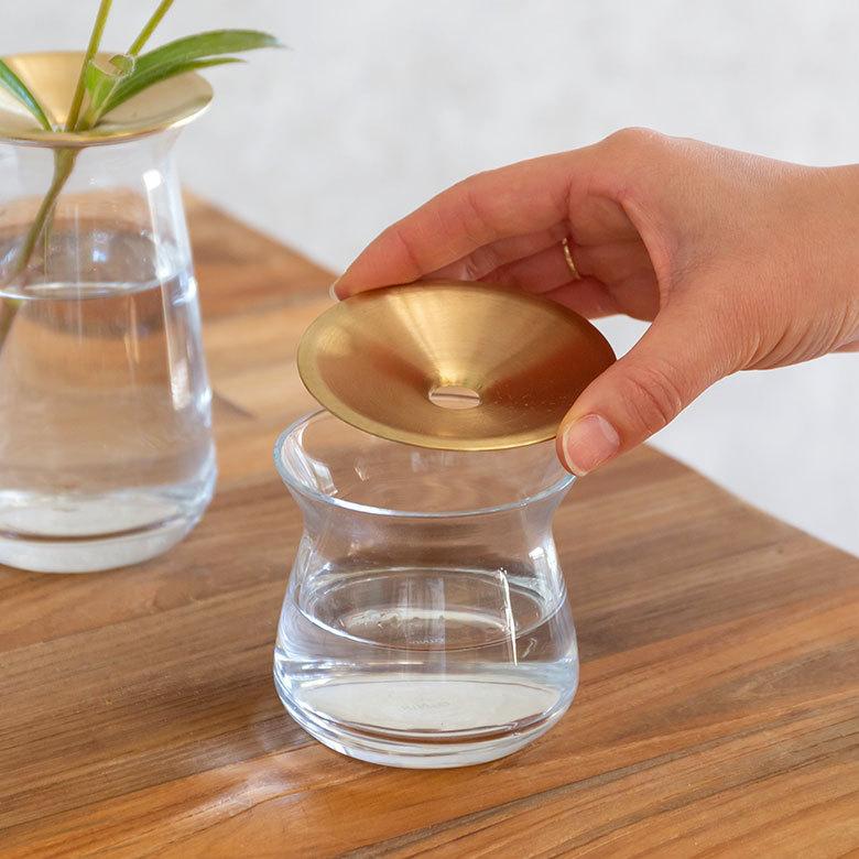 フラワーベース 一輪挿し ガラス 真鍮 クリア ブラウン 花瓶 170ml 水耕栽培 インテリア ブラウン おしゃれ 90389 | ブランド登録なし | 03