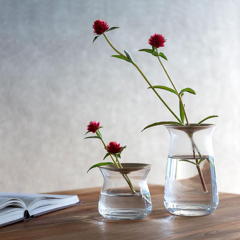 フラワーベース 一輪挿し ガラス 真鍮 クリア ブラウン 花瓶 170ml 水耕栽培 インテリア ブラウン おしゃれ 90389 | ブランド登録なし | 07