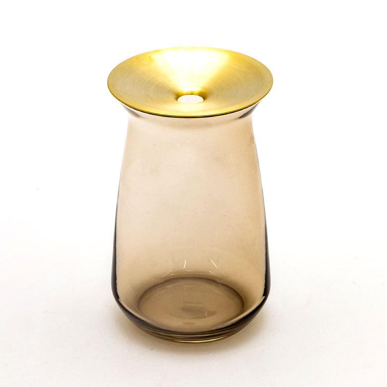 フラワーベース 一輪挿し ガラス 真鍮 クリア ブラウン 花瓶 360ml 水耕栽培 インテリア ブラウン おしゃれ 90390 | ブランド登録なし | 15