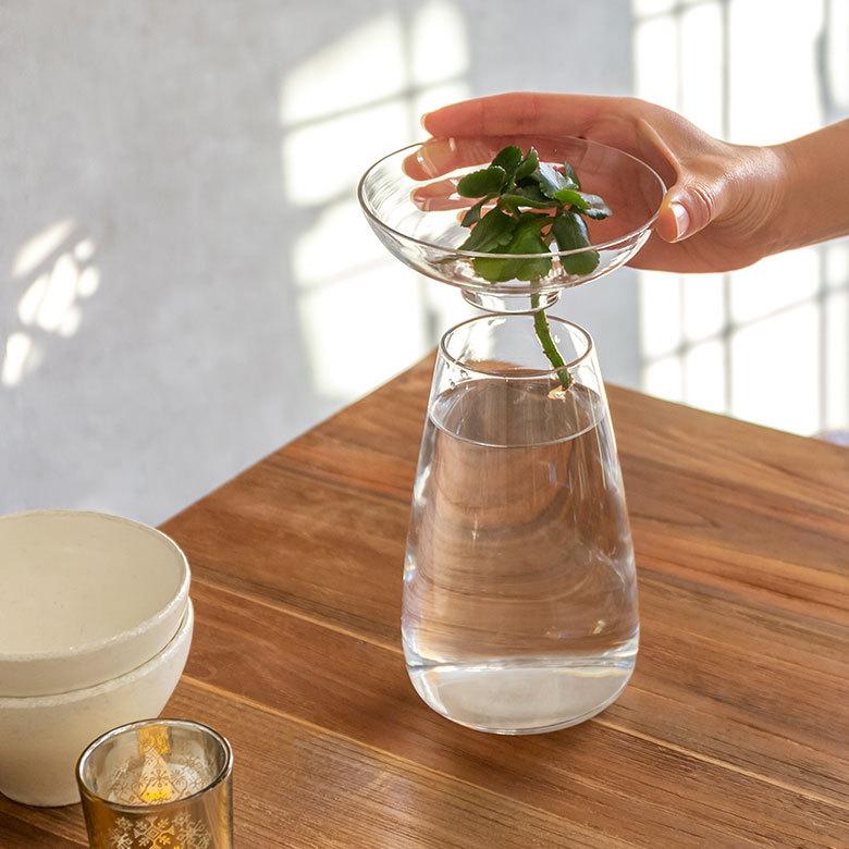 フラワーベース 一輪挿し ガラス 真鍮 クリア グレー 花瓶 830ml 水耕栽培 インテリア お手入れ簡単 おしゃれ 90392 | ブランド登録なし | 03