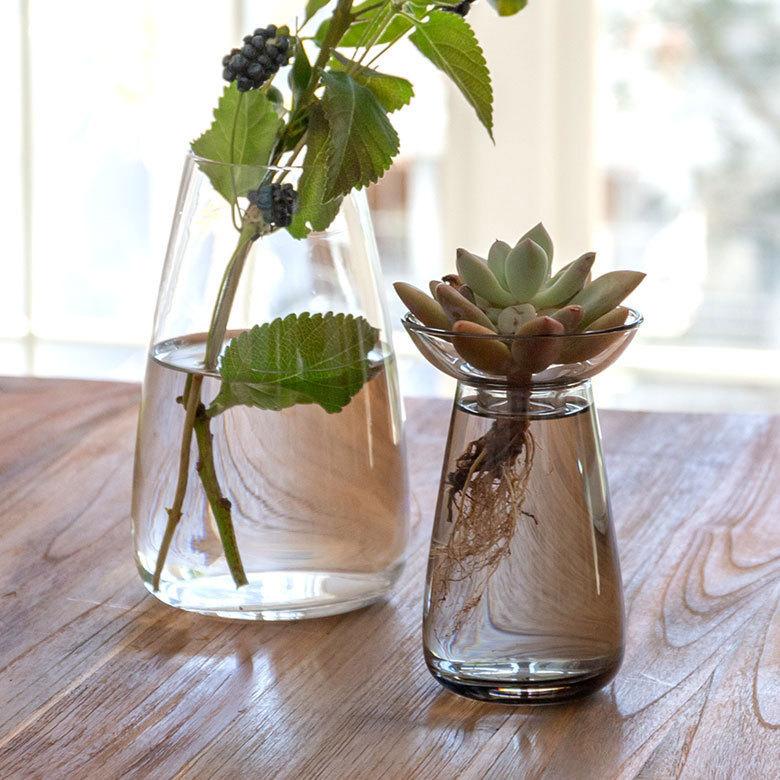 フラワーベース 一輪挿し ガラス 真鍮 クリア グレー 花瓶 830ml 水耕栽培 インテリア お手入れ簡単 おしゃれ 90392 | ブランド登録なし | 19